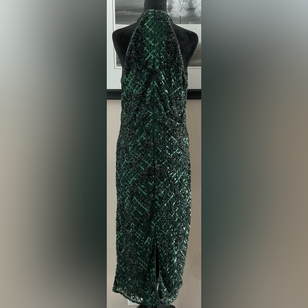 Mac Duggal Green Sequin Midi Dress - Picture 15 of 16